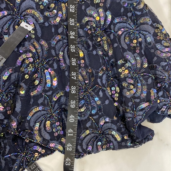 Lillie Rubin Sequin Cocktail Dress Womens Size Small Blue Mesh‎ Vintage Lace - Picture 13 of 13